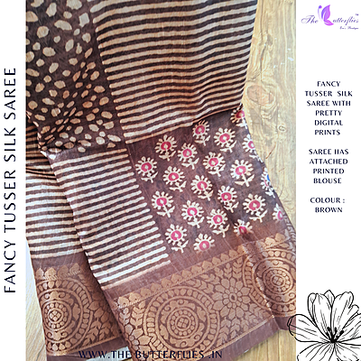 FANCY TUSSER SILK SAREE IHFSTUS23890