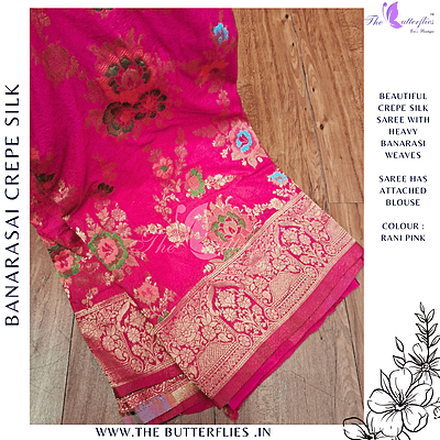 BANARASI CREPE SILK SAREE  DCMSBNS24293