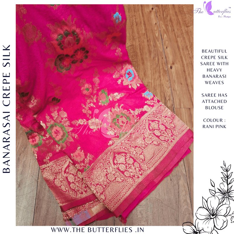 BANARASI CREPE SILK SAREE DCMSBNS24293 BANARASI CREPE SILK SAREE DCMSBNS24293