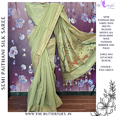 SEMI PAITHANI SILK SAREE MHTSSIL24337