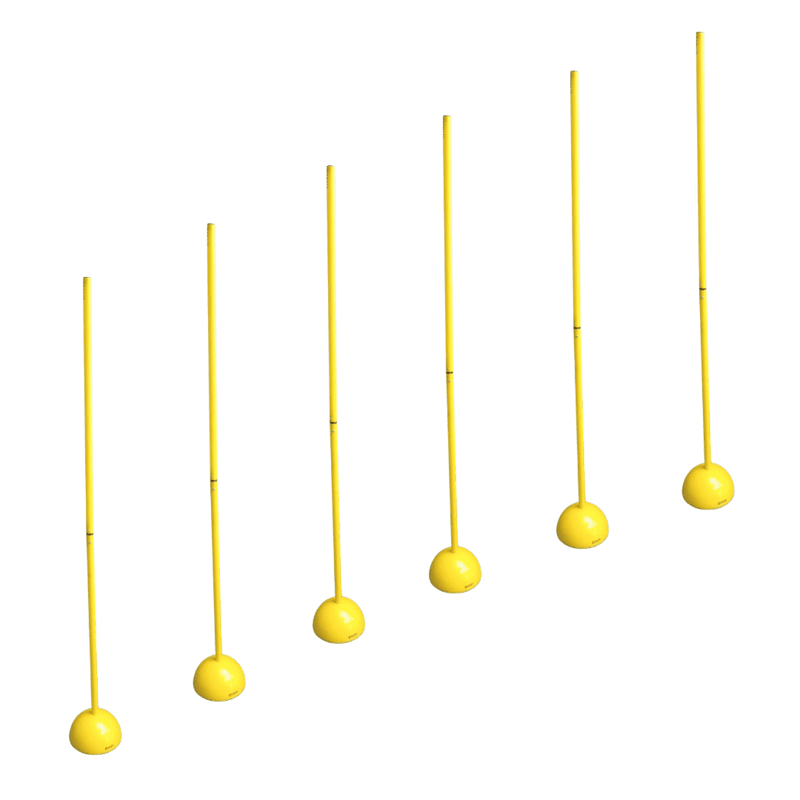 Foldable Slalom Agility Poles with Plastic Base (Set of 6) Foldable Slalom Agility Poles with Plastic Base (Set of 6)