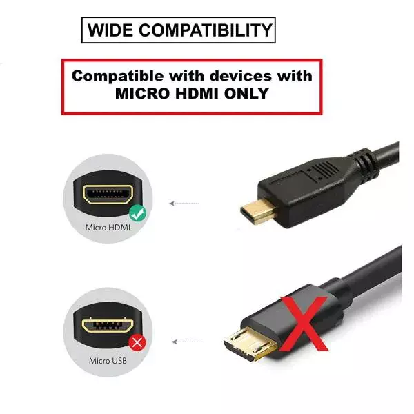 Micro HDMI to HDMI 4K Cable 1M