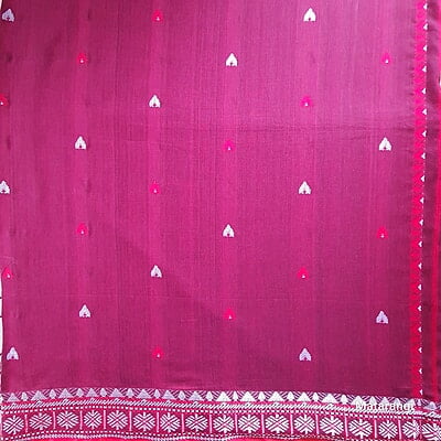 Maroon Premium Handwoven Khadi Cotton Jamdani Saree Maroon Premium Handwoven Khadi Cotton Jamdani Saree