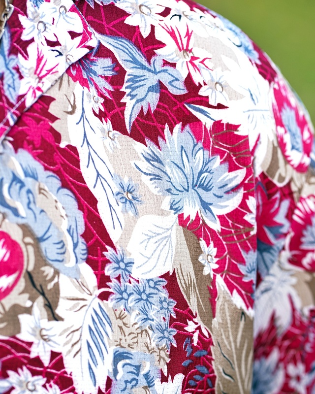 Cherry Red Floral Abstract | Over-Sized | Half Sleeves