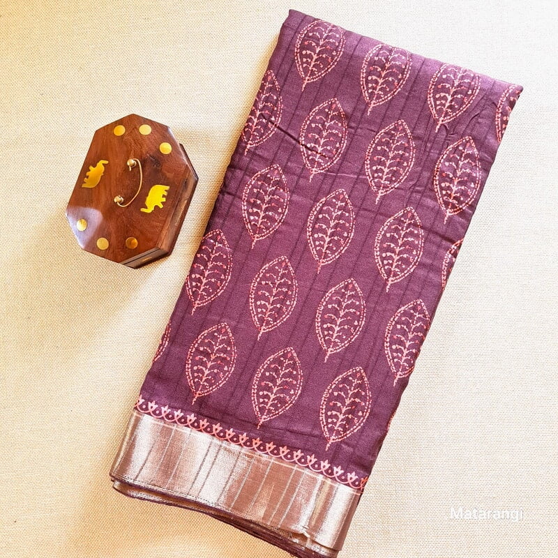 Brown Bhagalpuri Crepe Silk Brown Bhagalpuri Crepe Silk