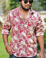 Rawscal Men’s Ethnic Print Casual Shirt | Full Sleeves | Relaxed Fit | Statement Wear