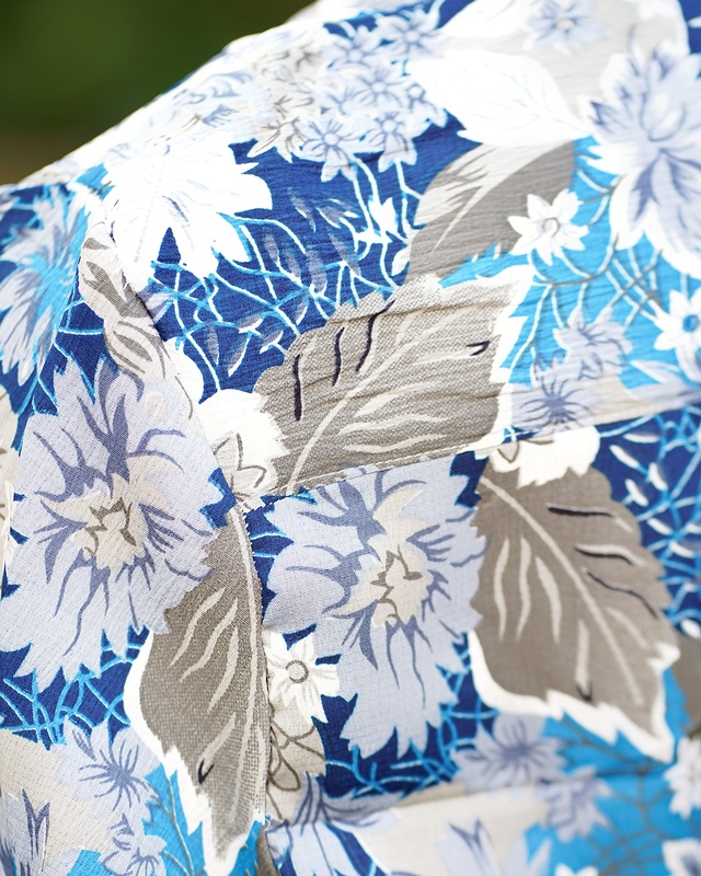 Ocean Blue Floral Abstract | Body Fit | Full Sleeves