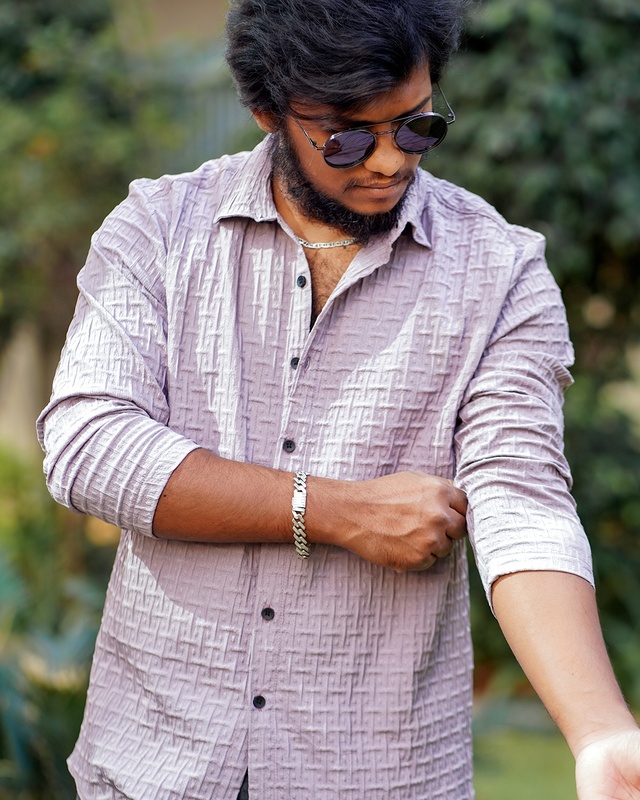 Peach Textured | Body Fit | Full Sleeves