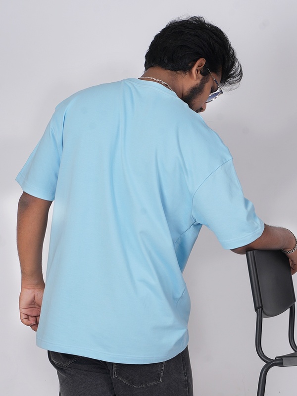 Pastel Sky Oversized Half sleeves T Shirt