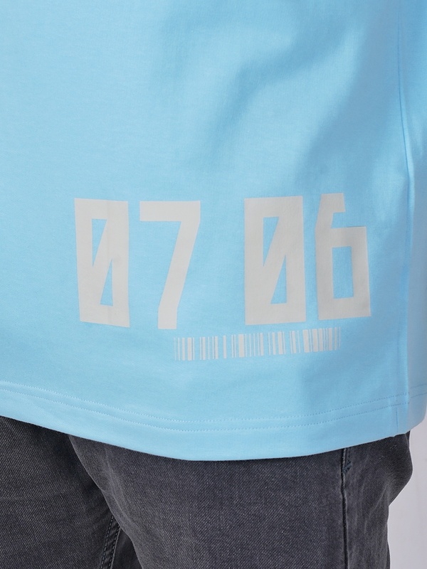 Pastel Sky Oversized Half sleeves T Shirt
