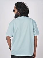 Rawscal Men’s Oversized Graphic T-Shirt | Half Sleeves | Sky Blue