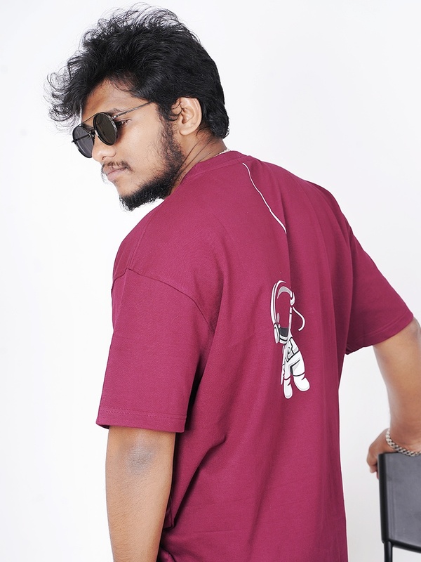 Astronaut Maroon | Over-Sized | Half Slevee