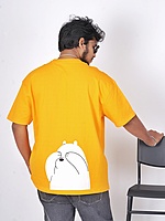 Rawscal Men’s Solid Yellow Oversized T-Shirt | Drop Shoulder | Minimalist Streetwear