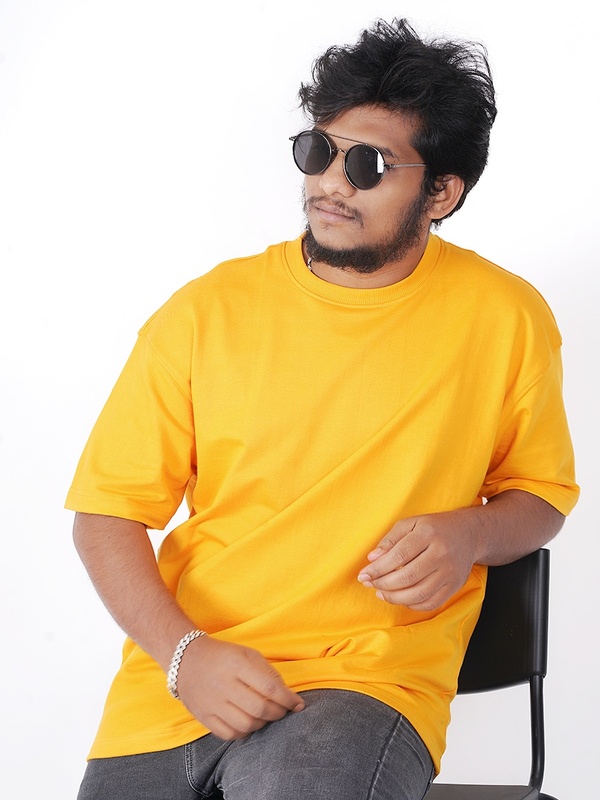 Yellow Printed | Over-Sized | Half Slevee