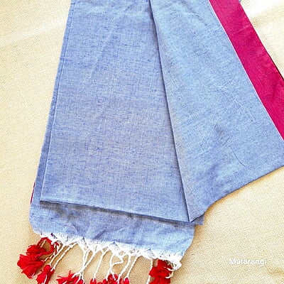 Light Blue Handloom Khadi Cotton with Blouse Light Blue Handloom Khadi Cotton with Blouse
