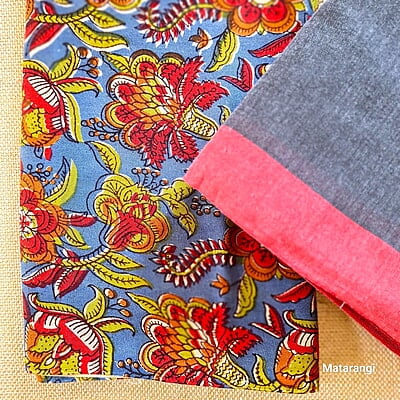 Grey Handloom Khadi Cotton with Blouse Grey Handloom Khadi Cotton with Blouse