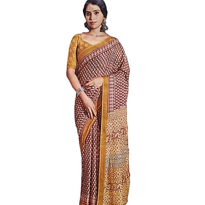 Maroon MulMul Cotton Saree Maroon MulMul Cotton Saree