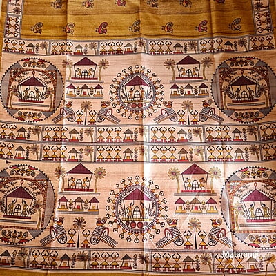 Golden Tussar Semi Silk Saree Golden Tussar Semi Silk Saree