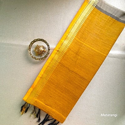 Golden Brown Handloom Khadi Saree Golden Brown Handloom Khadi Saree