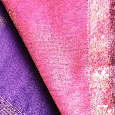 Violet & Magenta Handloom Cotton Silk Saree