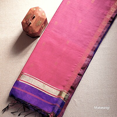 Violet & Magenta Handloom Cotton Silk Saree