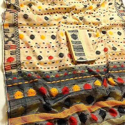 Cream Soft Dhakai Jamdani Saree Cream Soft Dhakai Jamdani Saree