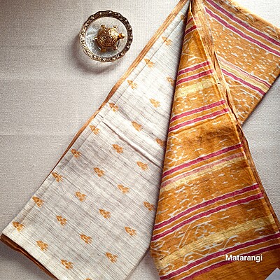 Mustard Yellow Semi Tussar Saree Mustard Yellow Semi Tussar Saree