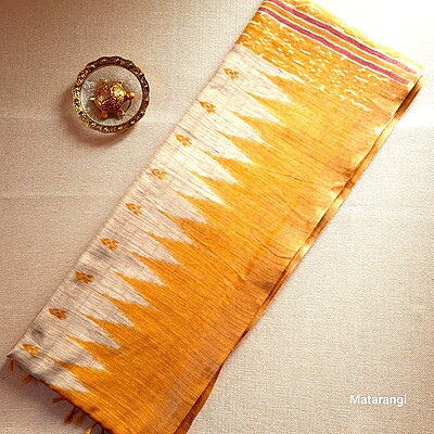 Mustard Yellow Semi Tussar Saree Mustard Yellow Semi Tussar Saree