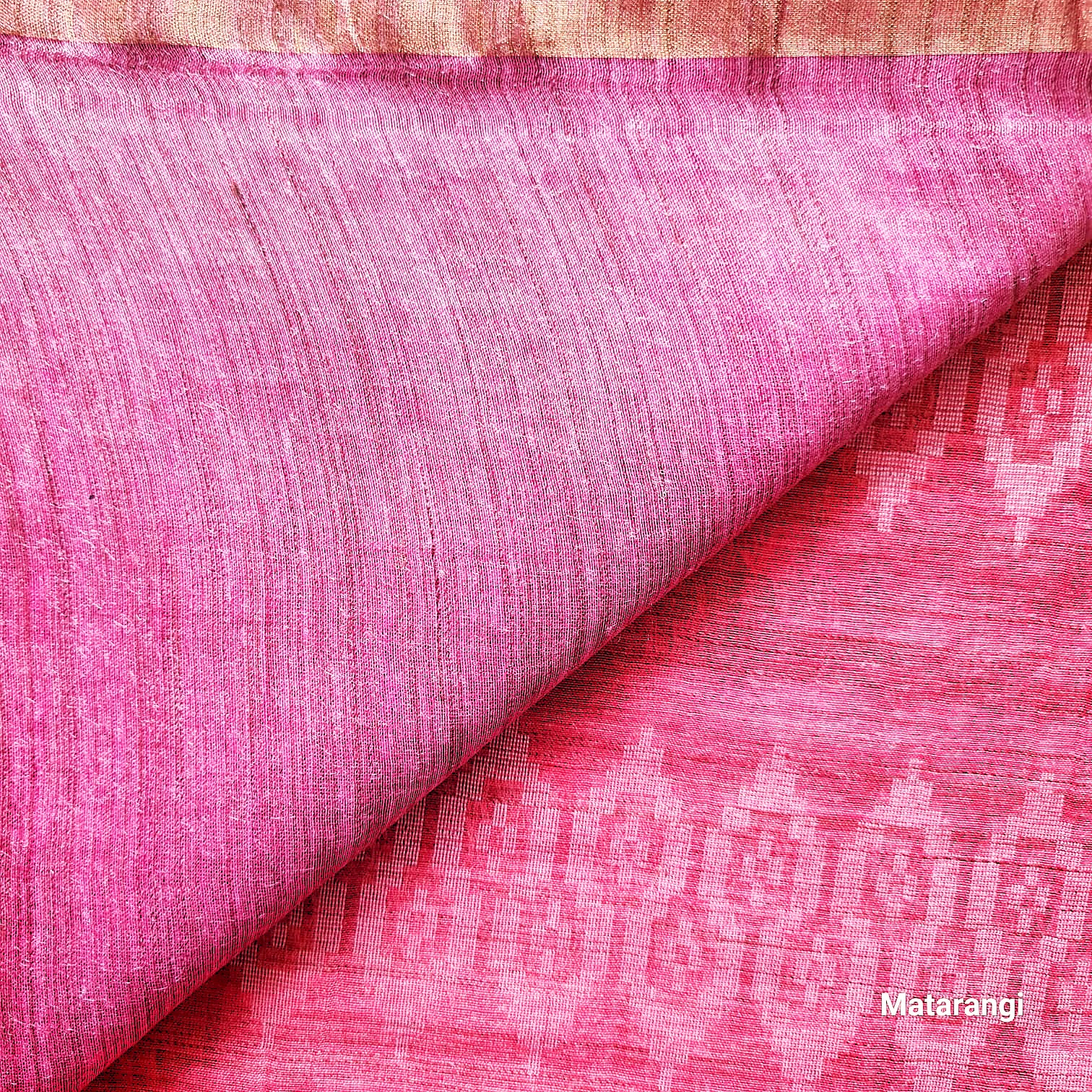 Matarangi Peach Semi Tussar Saree Matarangi Peach Semi Tussar Saree