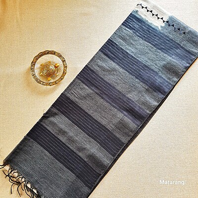 Matarangi Offwhite & Black Semi Tussar Embroidered saree Matarangi Offwhite & Black Semi Tussar Embroidered saree