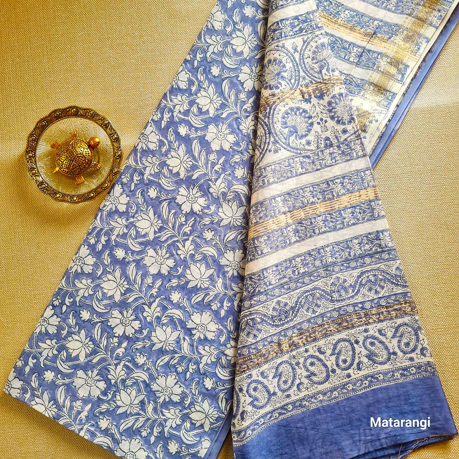 Matarangi Premium Bluish Grey Hand Block Printed Maheshwari Silk Saree Matarangi Premium Bluish Grey Hand Block Printed Maheshwari Silk Saree