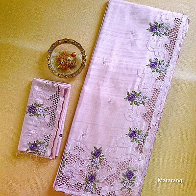 Matarangi Lavender Kolam Tussar Saree Matarangi Lavender Kolam Tussar Saree