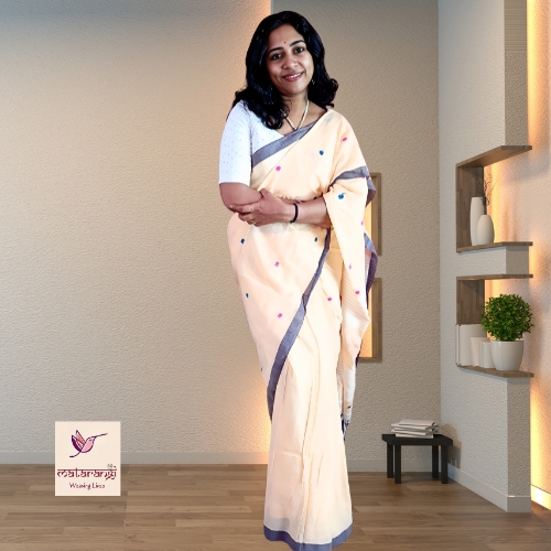 Matarangi Beige Handloom Jamdani Saree Matarangi Beige Handloom Jamdani Saree