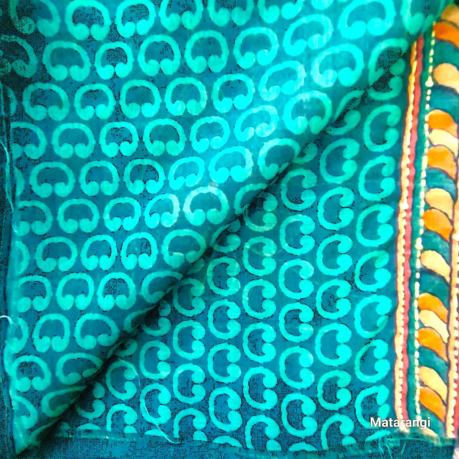 Brownish Green Kalamkari Kantha Chanderi Saree Brownish Green Kalamkari Kantha Chanderi Saree