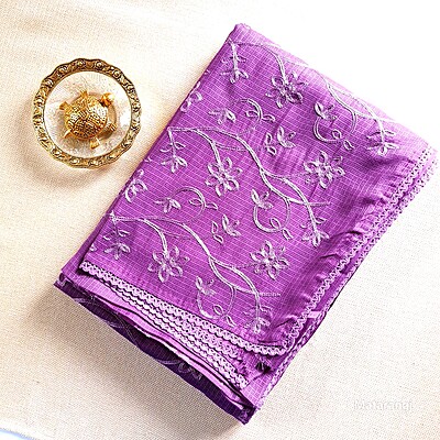 Matarangi Violet Embroidered Kota Saree