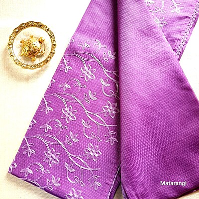 Matarangi Violet Embroidered Kota Saree