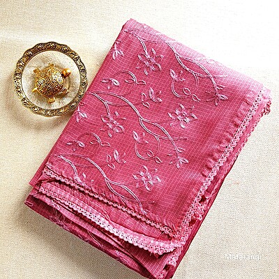 Matarangi Mauve Embroidered Kota Saree