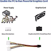 2 Smps Male to 6 Pin Female Power Cable