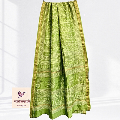 Matarangi Rani Pink Hand Block Printed Premium  Maheshwari Silk Saree Matarangi Rani Pink Hand Block Printed Premium  Maheshwari Silk Saree