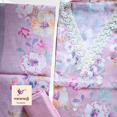 Matarangi Pastel Pink Linen Silk Salwar Material