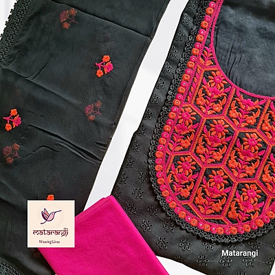 Black Hakoba Salwar Material