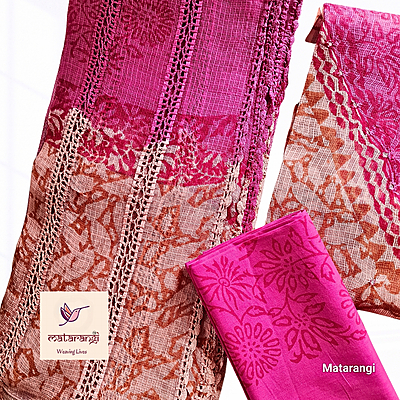 Matarangi Peach Kota Doria HB Print Salwar Material Matarangi Peach Kota Doria HB Print Salwar Material