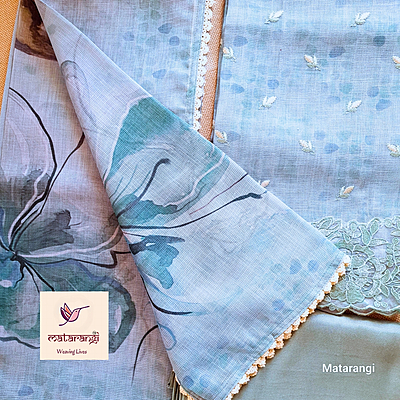 Matarangi Aqua Blue Kota Salwar Material Matarangi Aqua Blue Kota Salwar Material
