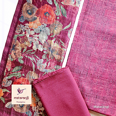 Matarangi Burgundy Tussar Silk Salwar Material