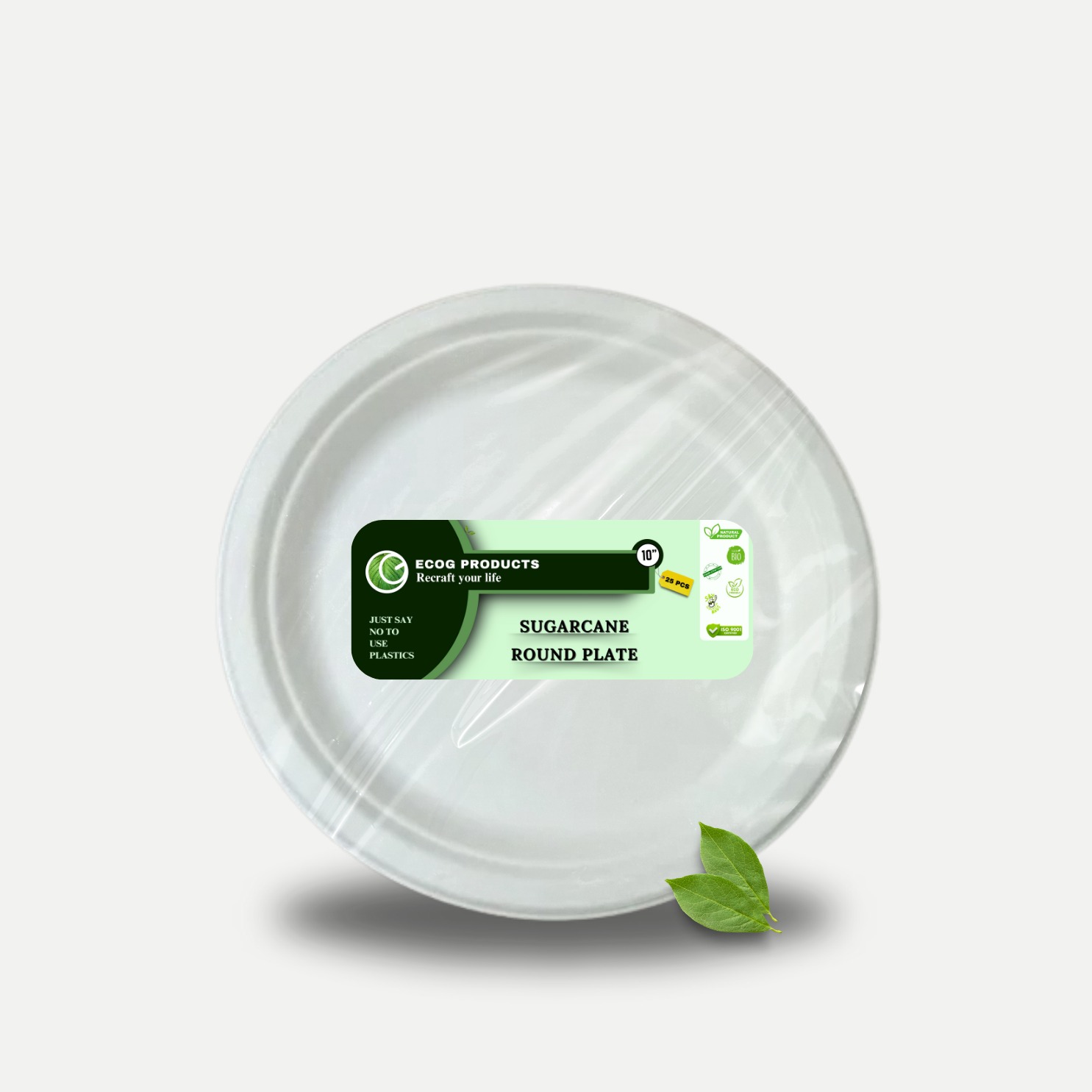 EKOPAK 10inch Sugar Cane Round Plate-25Pcs EKOPAK 10inch Sugar Cane Round Plate-25Pcs