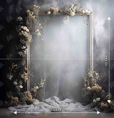 Grey Floral Frame (PRE-ORDER)