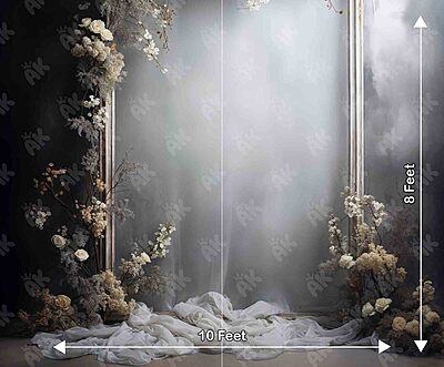 Grey Floral Frame (PRE-ORDER)
