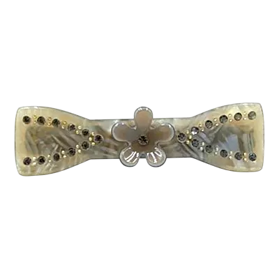 Acetate Hair Barrette with Floral Accent