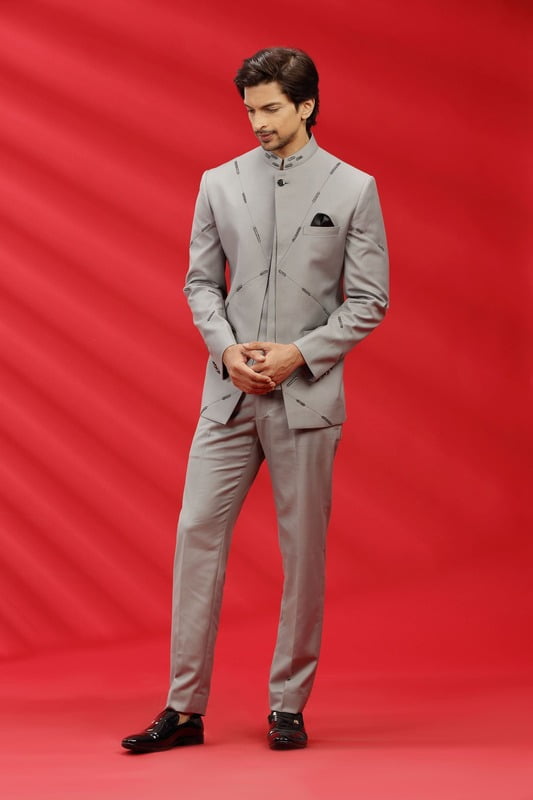 Silvery Grey Rich Jodhpuri Silvery Grey Rich Jodhpuri