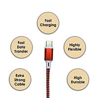 Champion 65W SuperVOOC Type-C Data Sync & Fast Charging Cable , Compatible with Samsung, Mi, Realme, Oppo, Vivo, OnePlus, Nothing Devices, Braided, 100cm (Red) Champion 65W SuperVOOC Type-C Data Sync & Fast Charging Cable , Compatible with Samsung, Mi, Realme, Oppo, Vivo, OnePlus, Nothing Devices, Braided, 100cm (Red)